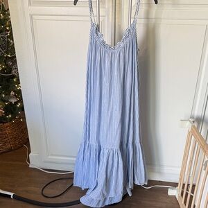 J. Crew Light Blue Striped Maxi Dress